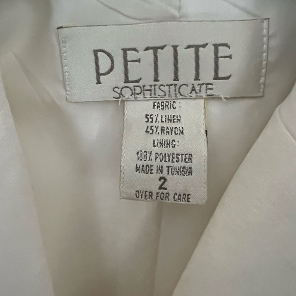 Petite Sophisticated Women’s white Linen Blazer Size 2 - Picture 4 of 5